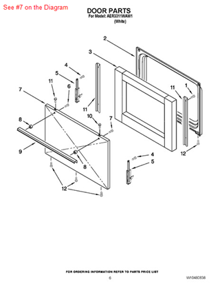 Picture of Whirlpool OUTER DOOR OS1 - Part# 3195560