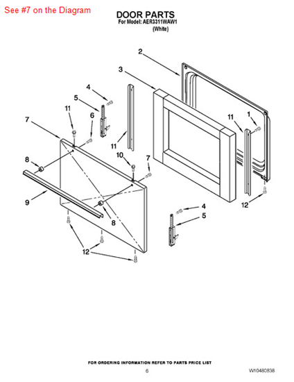 Picture of Whirlpool OUTER DOOR OS1 - Part# 3195560