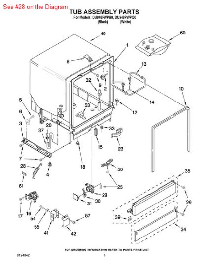Picture of Whirlpool SPRING - Part# 3379383