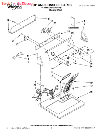 Picture of Whirlpool SWITCH - Part# 3399638