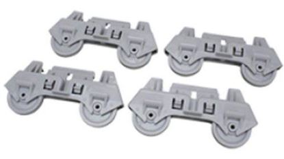 Picture of Whirlpool KitchenAid Roper Amana Jenn-Air Maytag Gaffers and Sattler Magic Chef Sears Kenmore Admiral Dishwasher Lower Rack ROLLER KIT (4 PAK) - Part# 4317933