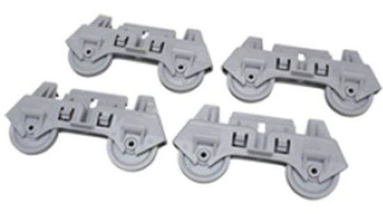 Picture of Whirlpool KitchenAid Roper Amana Jenn-Air Maytag Gaffers and Sattler Magic Chef Sears Kenmore Admiral Dishwasher Lower Rack ROLLER KIT (4 PAK) - Part# 4317933