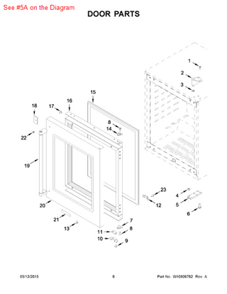 Picture of Whirlpool HINGE-DOOR - Part# 4344787