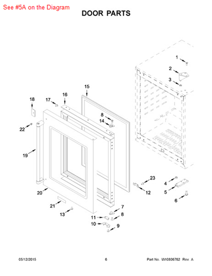 Picture of Whirlpool HINGE-DOOR - Part# 4344787