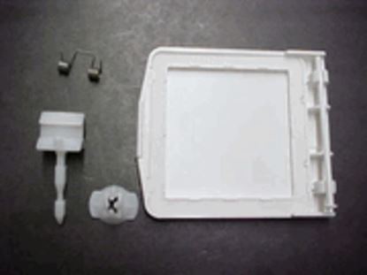 Picture of Whirlpool KitchenAid Roper Amana Jenn-Air Maytag Gaffers and Sattler Magic Chef Sears Kenmore Admiral Dishwasher Detergent Dispenser Door and Latch Kit - Part# 4387043