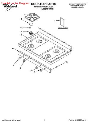 Picture of Whirlpool P1-BURNR-HEAD - Part# 4455980