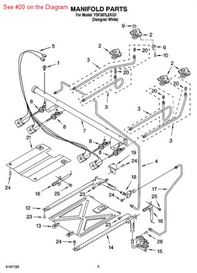 Picture of Whirlpool P1-ORIFICE - Part# 8273065