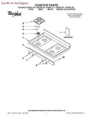 Picture of Whirlpool KitchenAid Roper Amana Jenn-Air Maytag Caloric Gaffers and Sattler Magic Chef Norge Sears Kenmore Admiral Gas Stove Range Oven Burner Control Knob - Part# 8273106