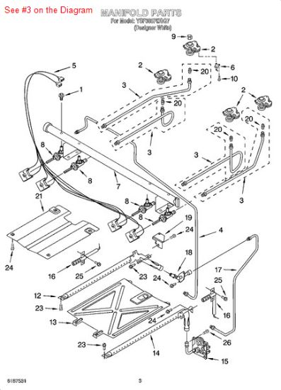 Picture of Whirlpool TUBING-GAS - Part# 8273693