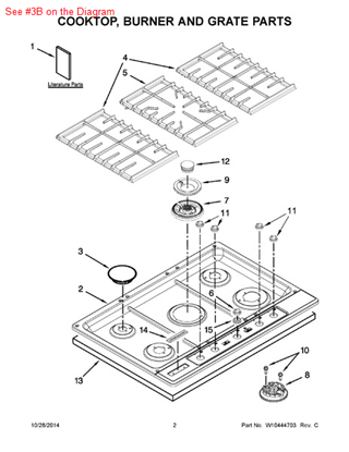 Picture of Whirlpool CAP-BURNER - Part# 8286817