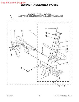 Picture of Maytag Whirlpool Magic Chef KitchenAid Roper Norge Sears Kenmore Admiral Amana Clothes Dryer Gas Valve - Part# 8318277
