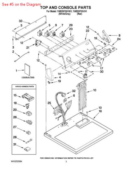 Picture of Whirlpool P1-SWTCH-TEMP - Part# 8528330