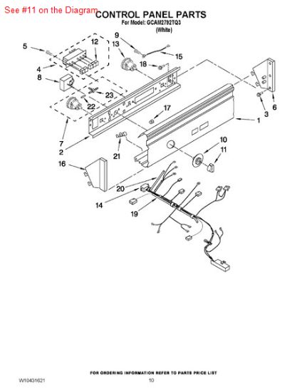 Picture of Whirlpool KNOB - Part# 8529311