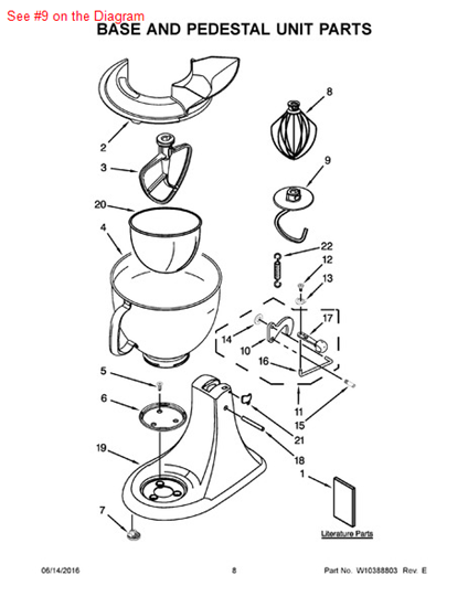 Picture of Whirlpool HOOK-DOUGH - Part# 9706626