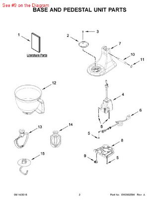Picture of Whirlpool FOOT - Part# 9709707