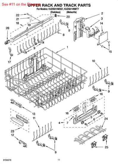 Picture of Whirlpool TINE-ROW - Part# 9744568