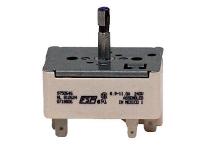 Picture of Whirlpool KitchenAid Roper Amana Jenn-Air Maytag Caloric Gaffers and Sattler Magic Chef Norge Sears Kenmore Admiral Range Oven 8" Top Burner Switch - 2400W - Part# 9750646