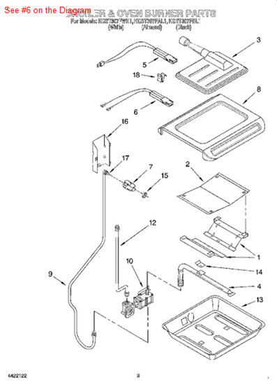 Picture of Whirlpool IGNTR-OVEN - Part# 9751123