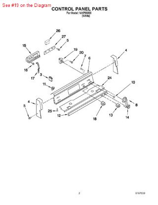 Picture of Whirlpool SWITCH-INF - Part# 9755173