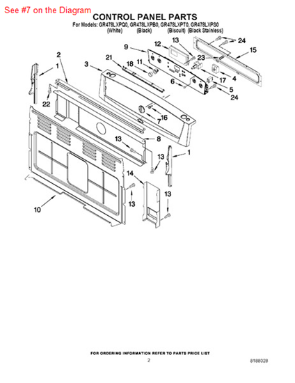 Picture of Whirlpool KNOB - Part# 9758129