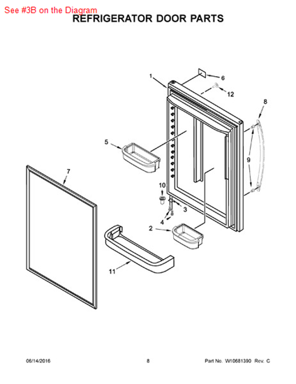 Picture of Whirlpool STOP-DOOR - Part# 10447114