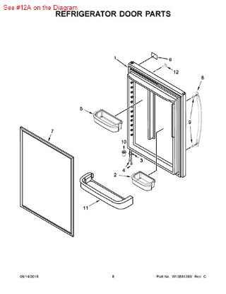 Picture of Whirlpool BUTTON- PL - Part# 12246608