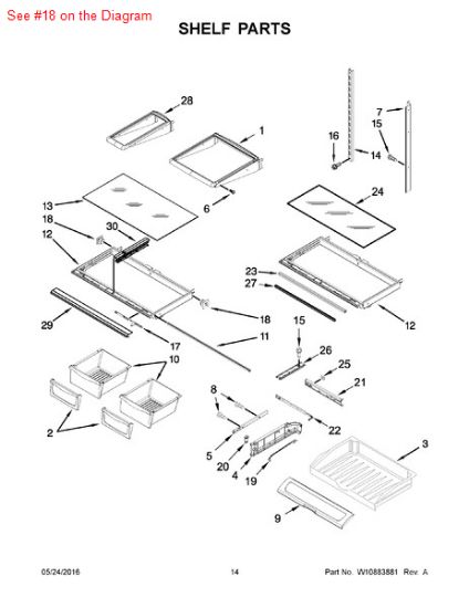 Picture of Whirlpool SUPPORT - Part# 13062602