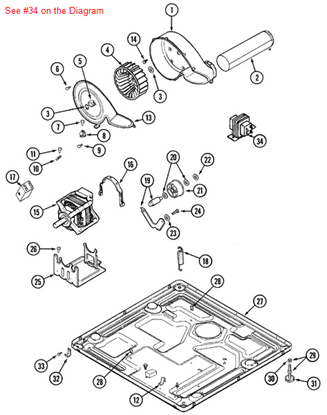 Picture of Whirlpool SCREW - Part# 33001882