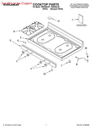 Picture of Whirlpool P1-CAP-BURNER - Part# 98005518