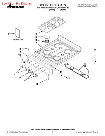 Picture of Whirlpool KNOB - Part# 98008320
