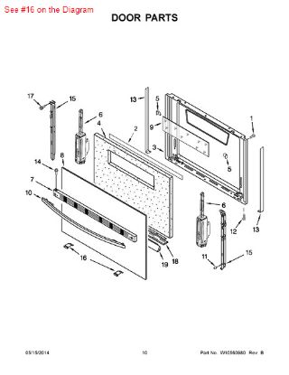 Picture of Whirlpool DOOR TRIM N - Part# 98010187