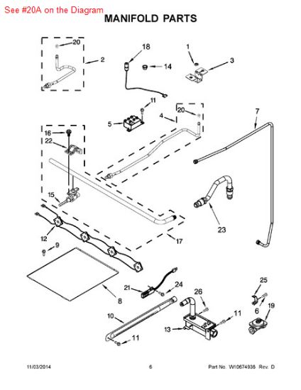Picture of Whirlpool ORIFICE - Part# 98017349