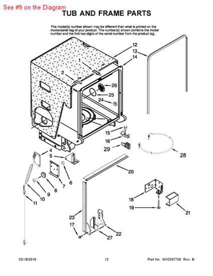 Picture of Whirlpool SCREW - Part# 99003687