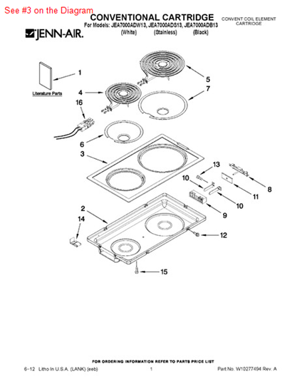 Picture of Whirlpool CARTRIDGE - Part# 2002F208-50