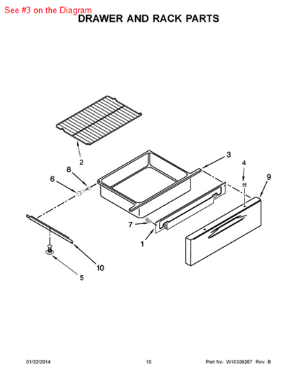 Picture of Whirlpool DRAWR-UTIL - Part# 3405F037-80