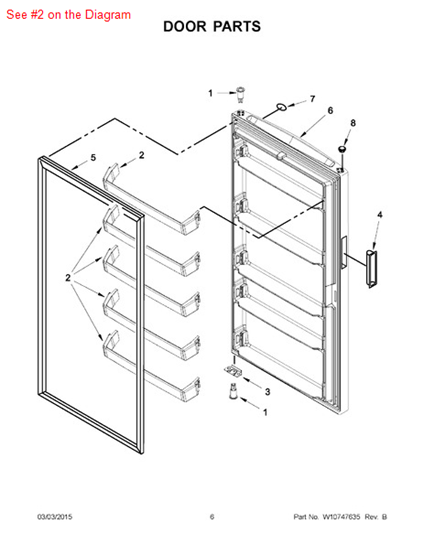 Picture of Whirlpool RAIL - Part# 4-65450-001