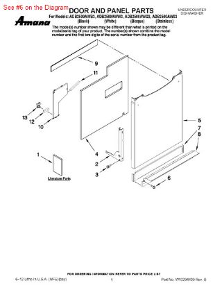 Picture of Whirlpool SCREW - Part# 6-912366
