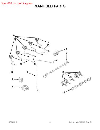 Picture of Whirlpool TUBING-GAS - Part# 7506P378-60