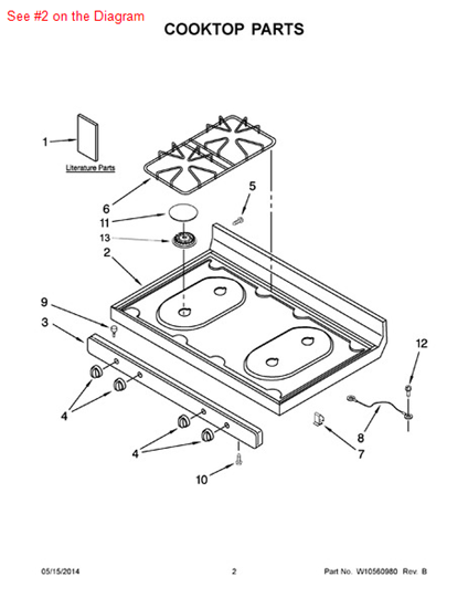 Picture of Whirlpool COOKTOP - Part# 98017619W