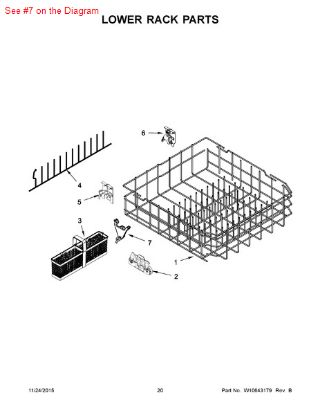 Picture of Whirlpool PIVOT-TINE - Part# W10078227