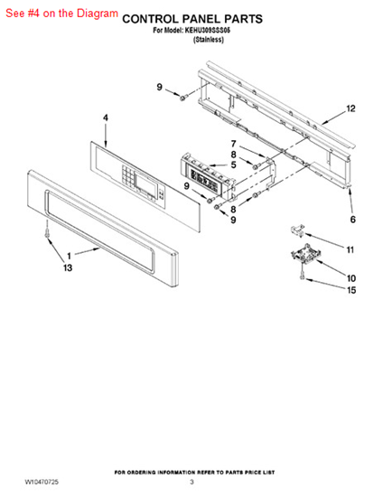 Picture of Whirlpool SWTCH-MEMB - Part# W10110694