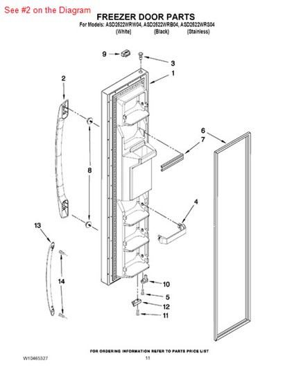 Picture of Whirlpool HANDLE ASY - Part# W10119668