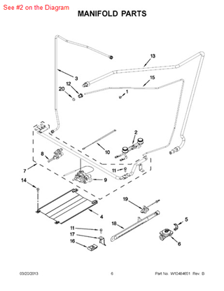Picture of Whirlpool BURNR-TOP - Part# W10119798
