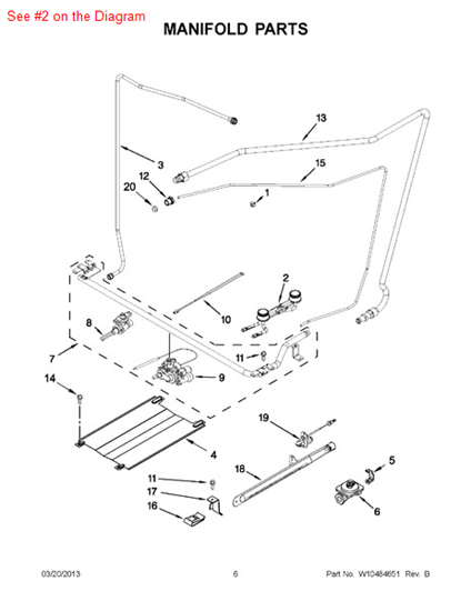 Picture of Whirlpool BURNR-TOP - Part# W10119798