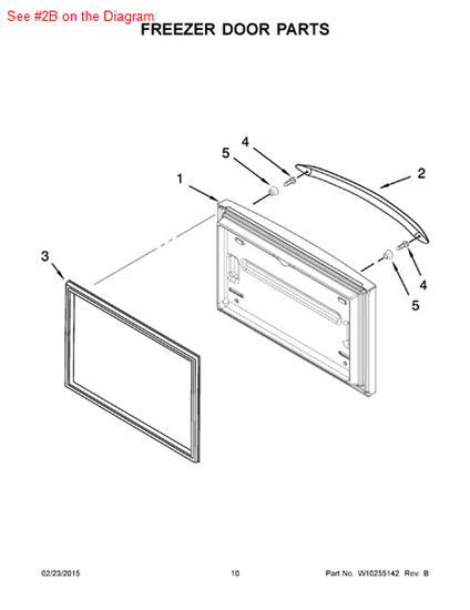 Picture of Whirlpool S/S HANDLE - Part# W10123795