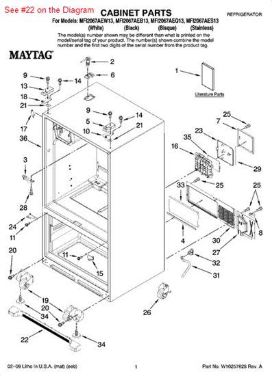 Picture of Whirlpool GRILLE-FRT - Part# W10131134