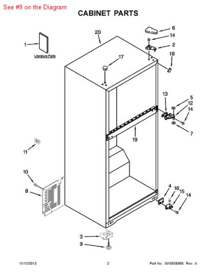 Picture of Whirlpool SCREW - Part# W10133299