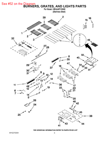 Picture of Whirlpool BURNER - Part# W10134795