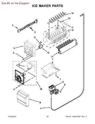 Picture of Whirlpool FITTING - Part# W10140630