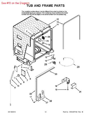 Picture of Whirlpool LEVLER-LEG - Part# W10143258